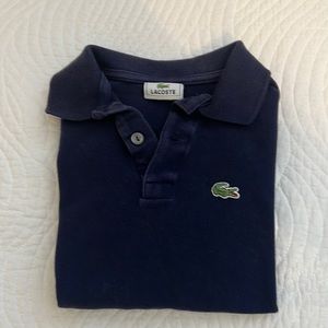 Lacoste designer boys navy polo shirt size 8